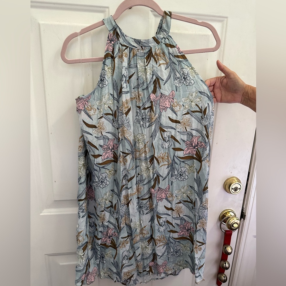BP high neck floral mini dress